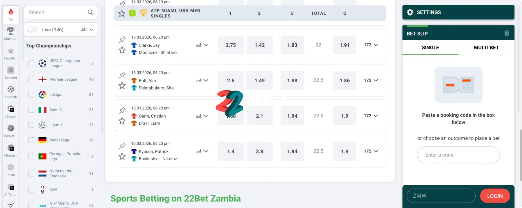 22Bet Online Sports Betting