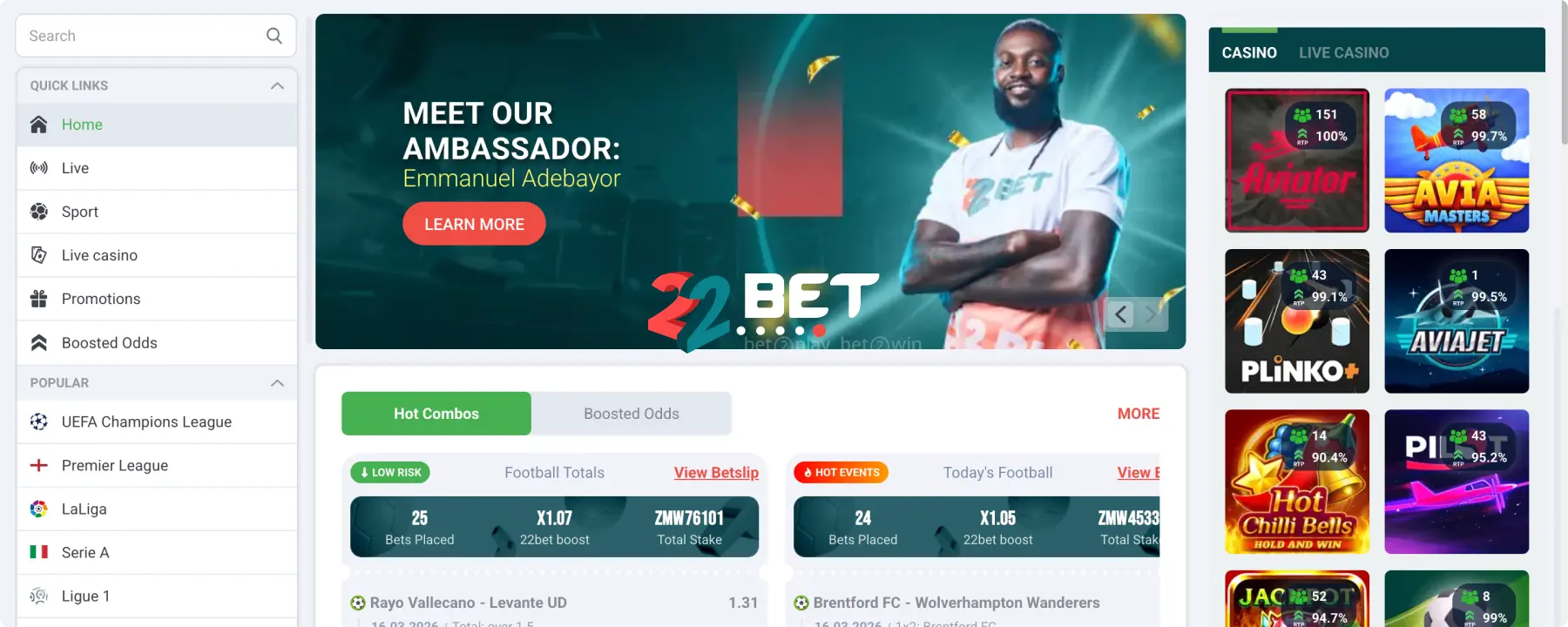 22Bet Top Betting Site